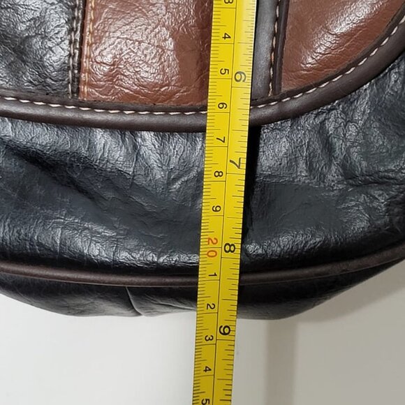 Mouflon Monarch Black Brown Soft Vegan Leather Crossbody Adjustable Strap Purse - Picture 10 of 11